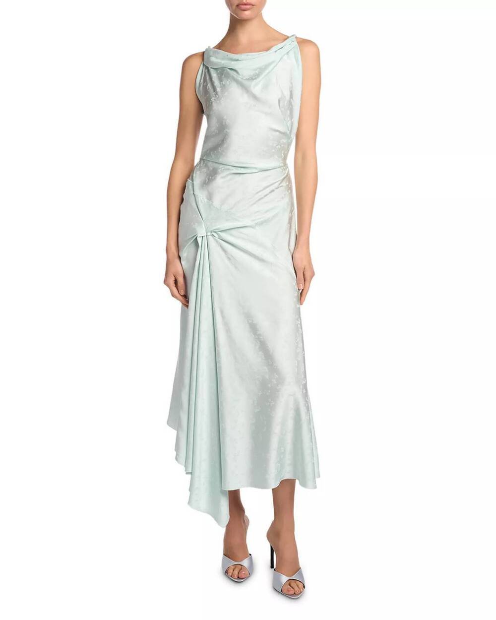 NEW VICTORIA BECKHAM posy midi dress in light blue